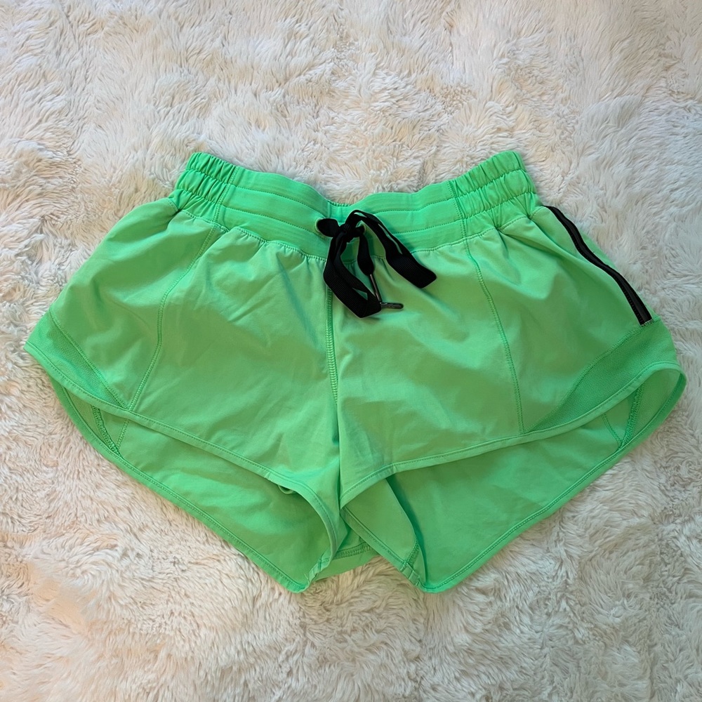 Brightly colored lululemon hotty hot OG shorts